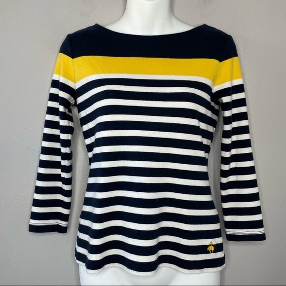 BROOKS BROTHERS Nautical Striped Top Womens Size XS Spring Sailor Preppy Stripes - Picture 1 of 7